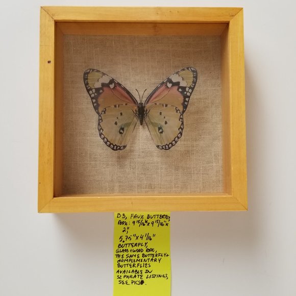 B3 Threshold 1 Large Faux Butterly Shadow Box - Picture 3 of 7